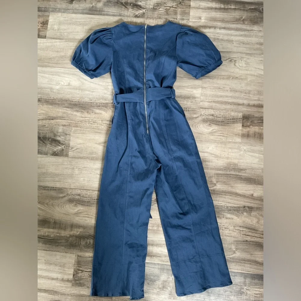 En saison Blue Puff Sleeve Jumpsuit Size XS - Picture 3 of 3